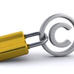 Copyright symbol with a padlock